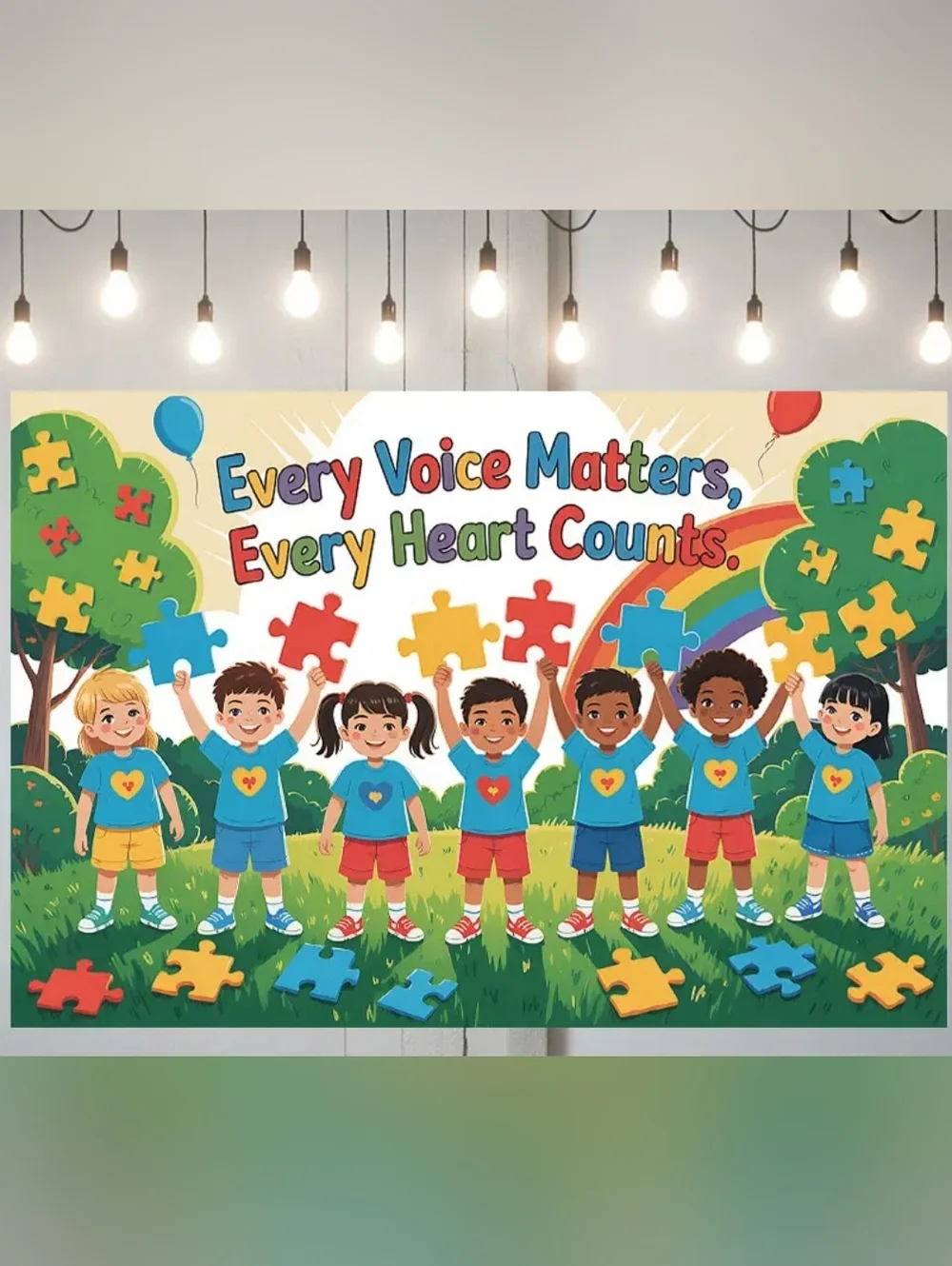 Autism Awareness Every Voice Matters Wall Tapestry 51x59 New